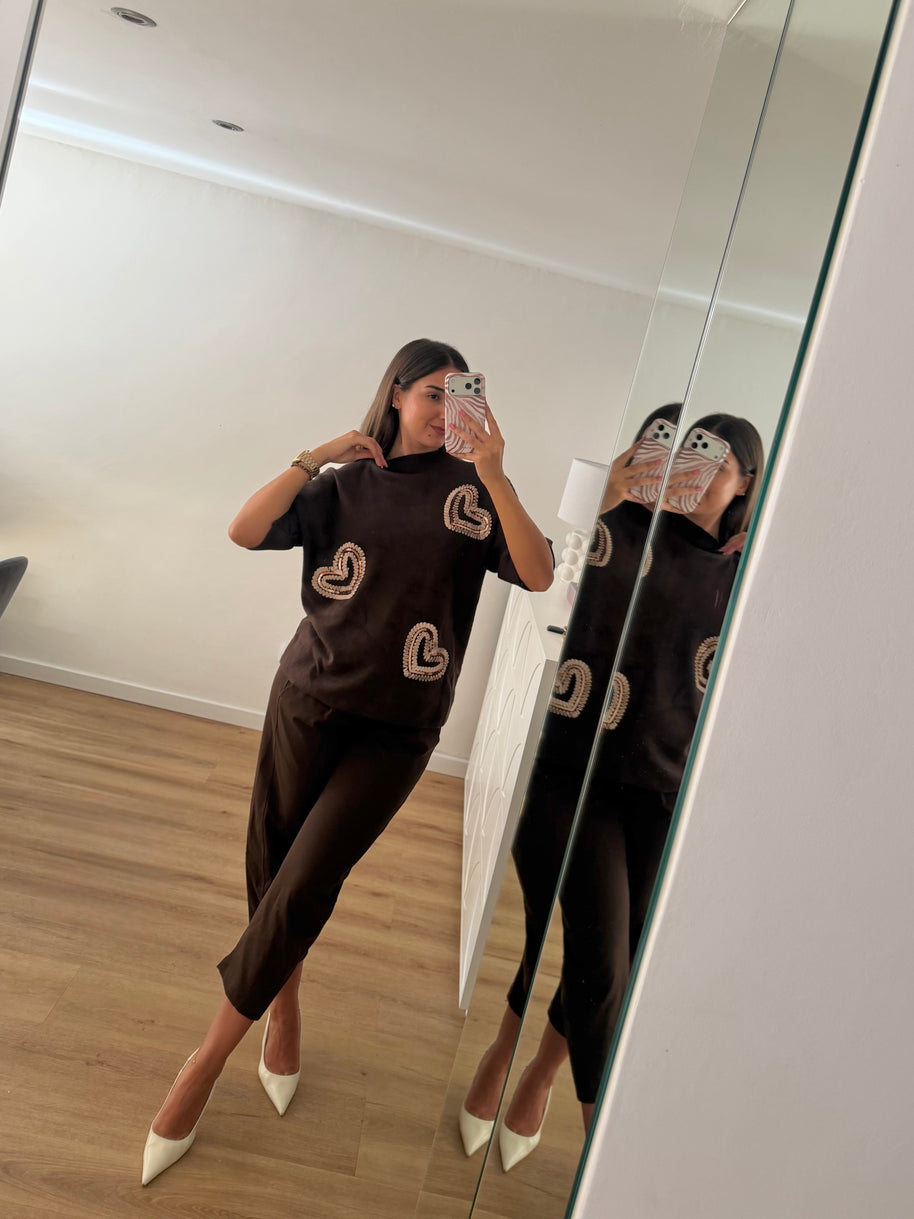 Blusa corações | camisola em algodão
