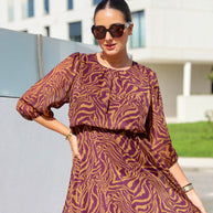 Vestido tipo zebra - lilás