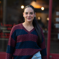 Camisola com entrelaçado | bordeaux