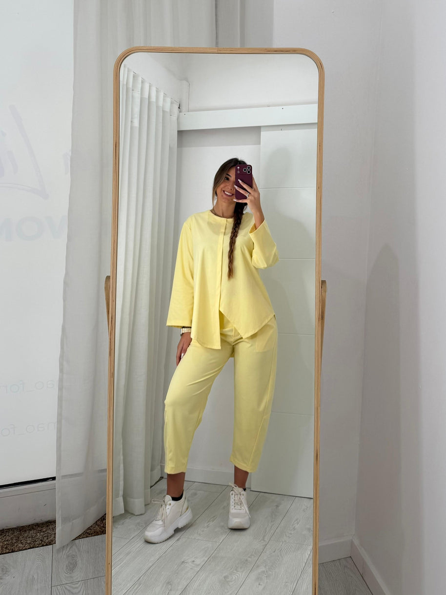 Conjunto Assimétrico Amarelo - manga comprida