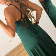 Vestido Elegance estilo corpete - verde escuro