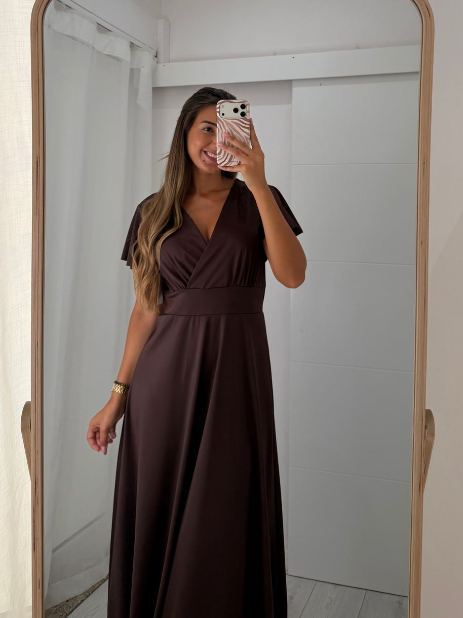 Vestido cerimónia castanho