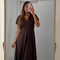 Vestido cerimónia castanho