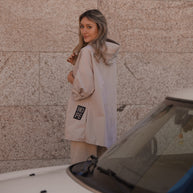 Parka Curta Bege Pérola
