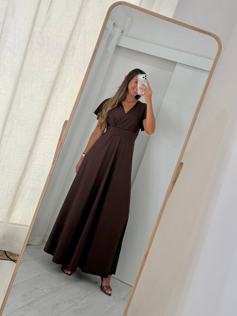 Vestido cerimónia castanho