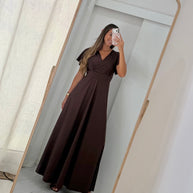 Vestido cerimónia castanho