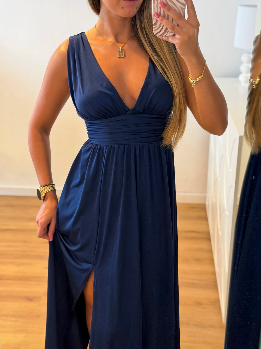 Vestido Fluido azul escuro