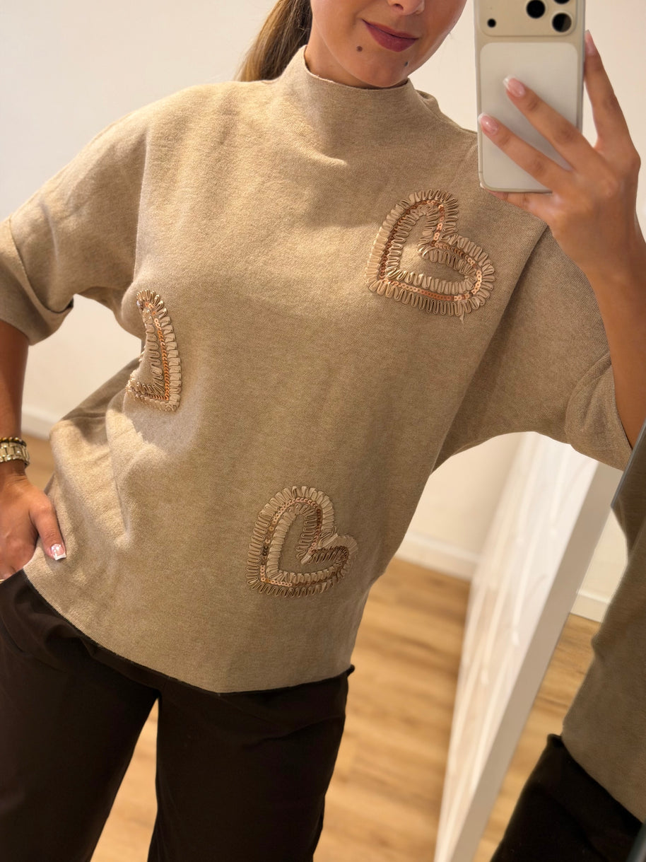 Blusa corações | camisola em algodão