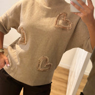 Blusa corações | camisola em algodão