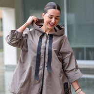 Parka Curta taupe
