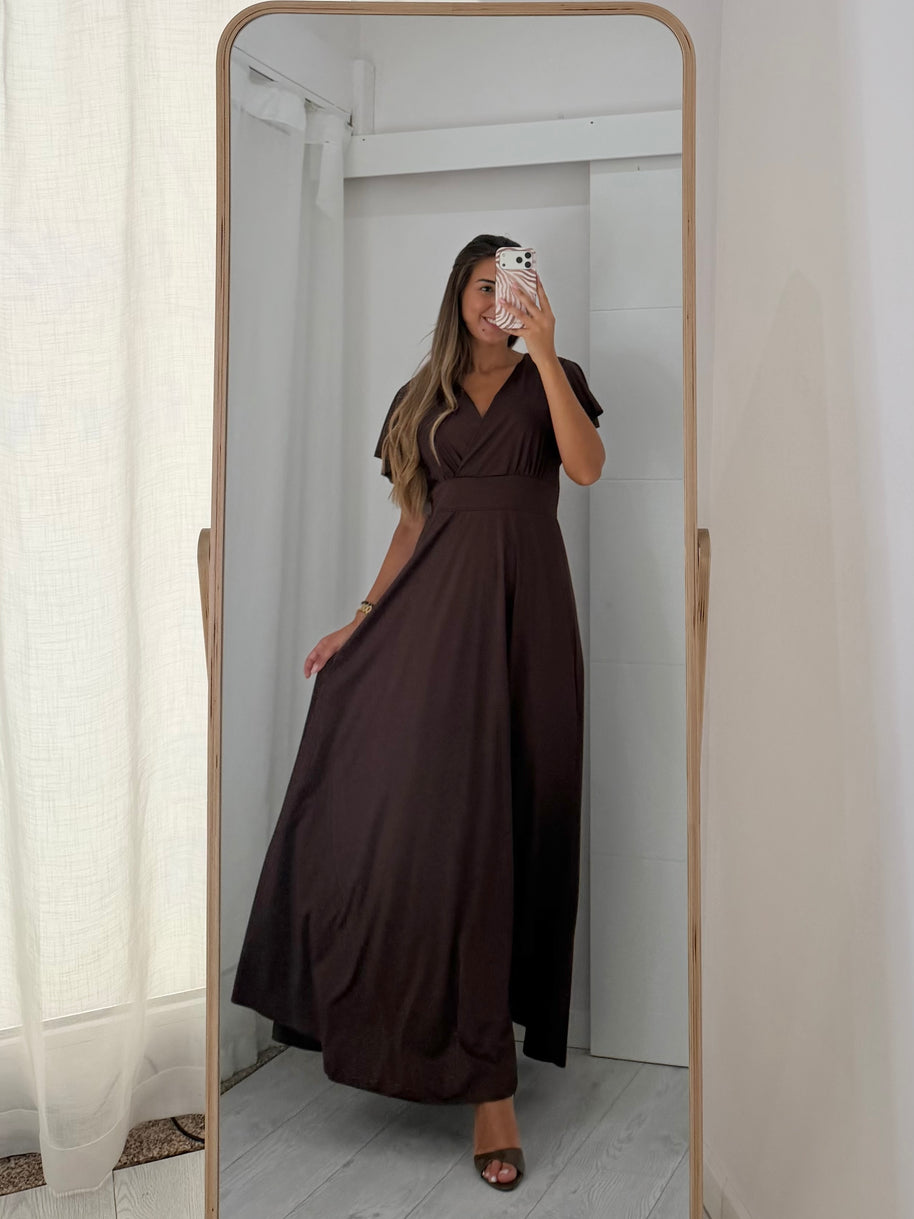 Vestido cerimónia castanho