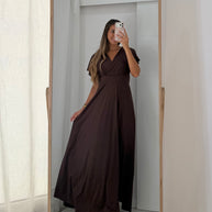 Vestido cerimónia castanho