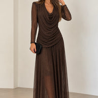 Vestido festivo com brilho