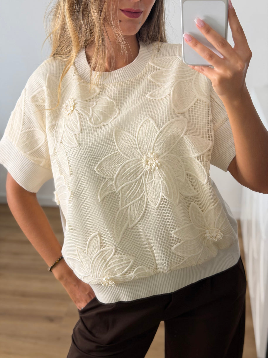 Blusa bordado floral