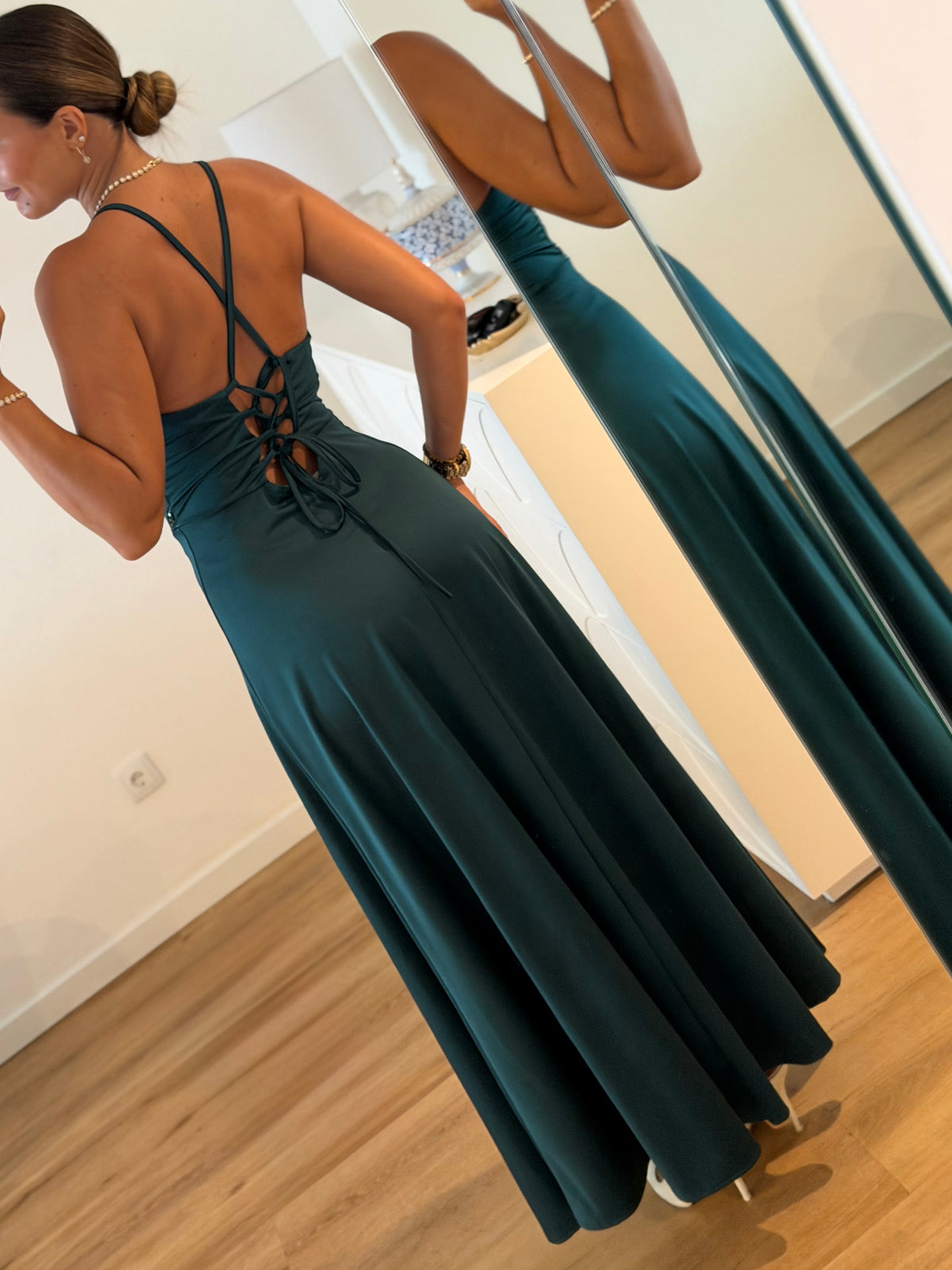 Vestido Elegance estilo corpete - verde