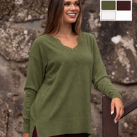 Camisola de bico com pormenor renda