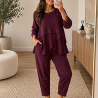 Conjunto pétala com calça BEST SELLER - Bordeaux