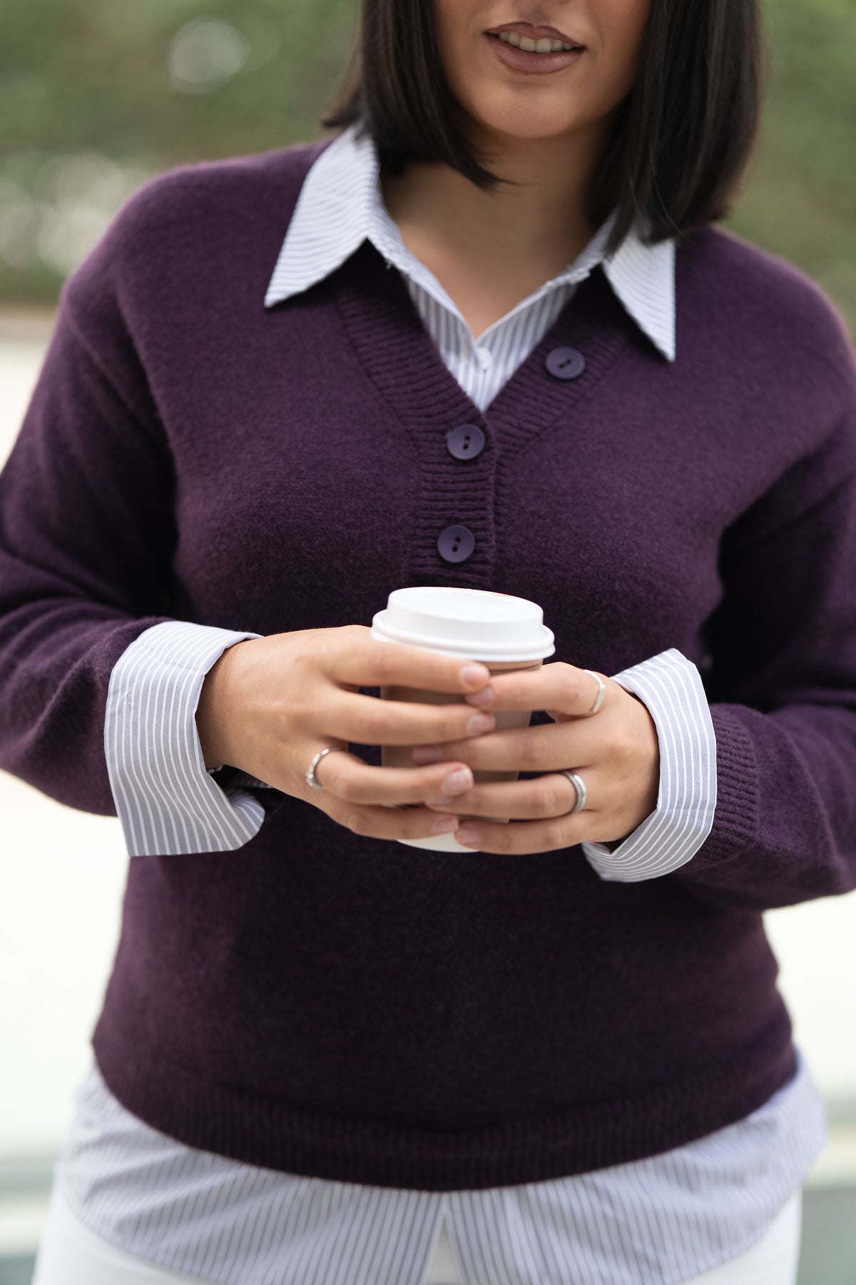 Camisola bordeaux com camisa inclusa