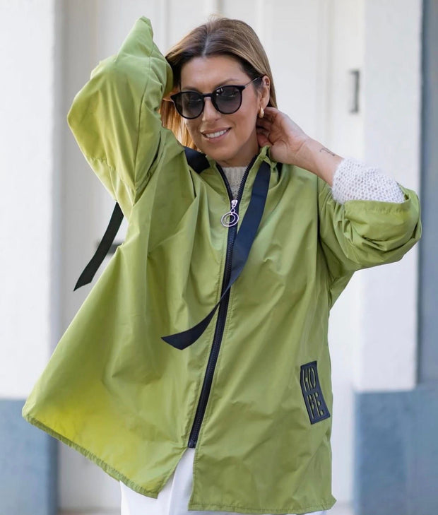 Hope Short Parka with Pockets, Lime Green