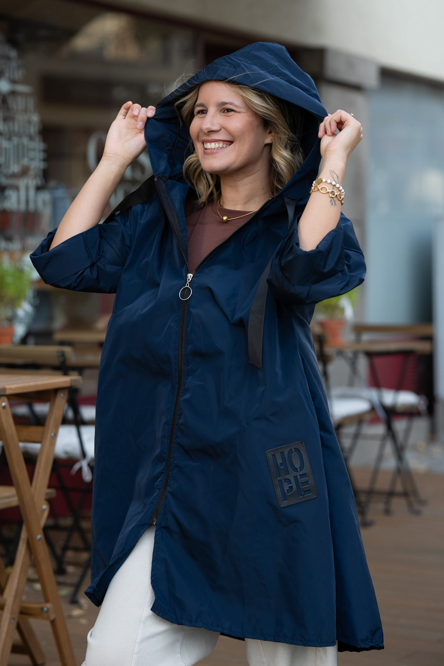 Parka Comprida azul marinho