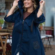 Parka Comprida azul marinho