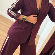 Conjunto blazer e calça Bordeaux