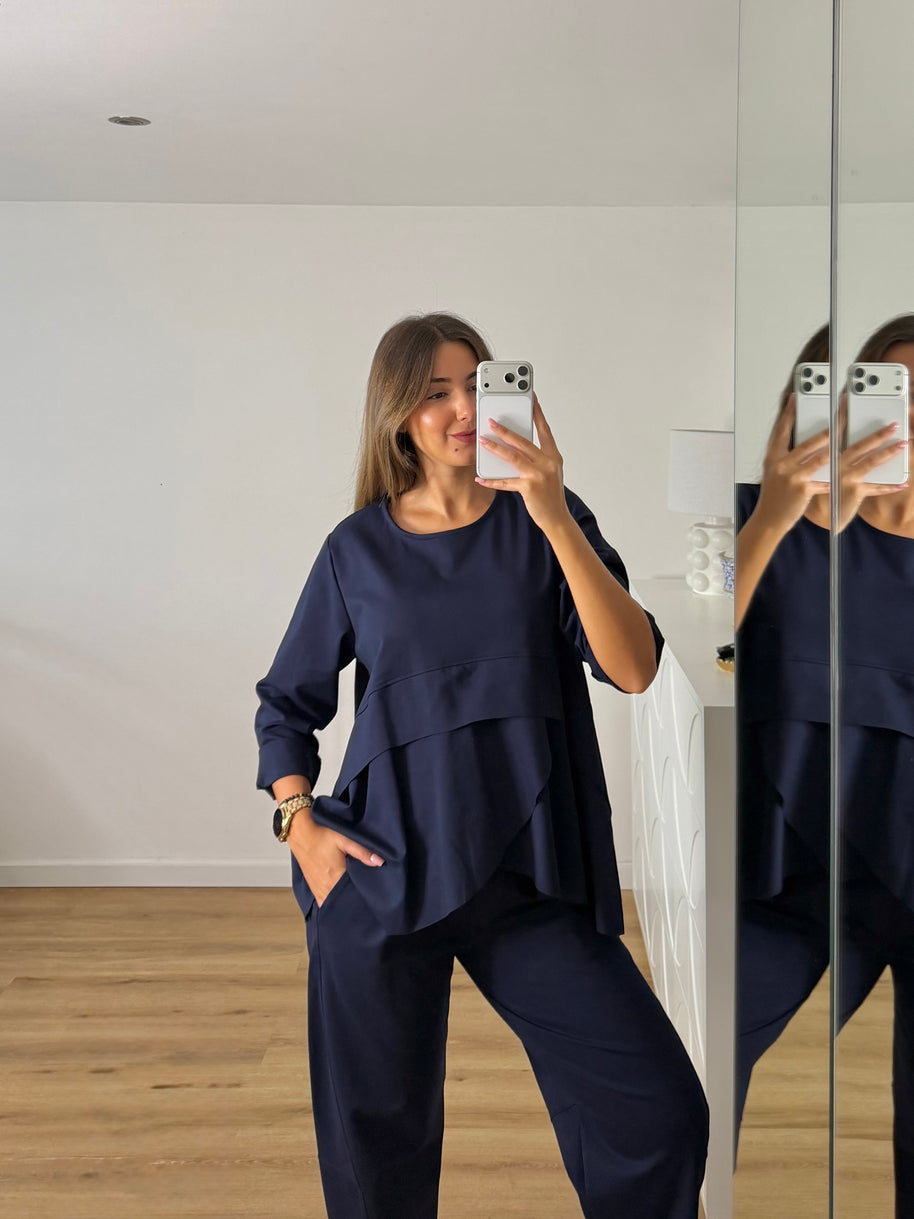 Conjunto pétala com calça BEST SELLER - azul marinho