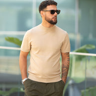 Homem | Camisola manga curta malha creme