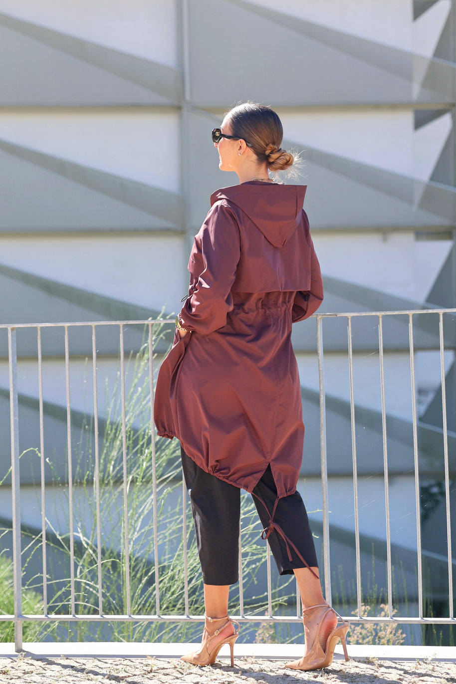 Casaco | parka impermeável bordeaux