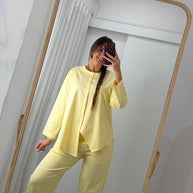 Conjunto Assimétrico Amarelo - manga comprida