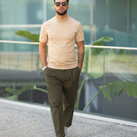 Homem | Camisola manga curta malha creme