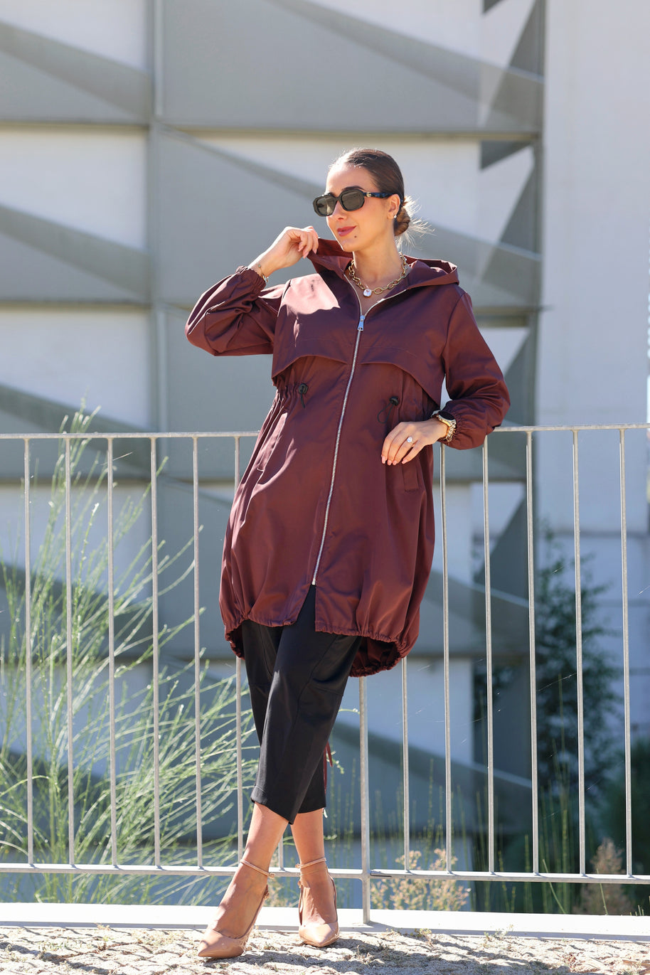 Casaco | parka impermeável bordeaux