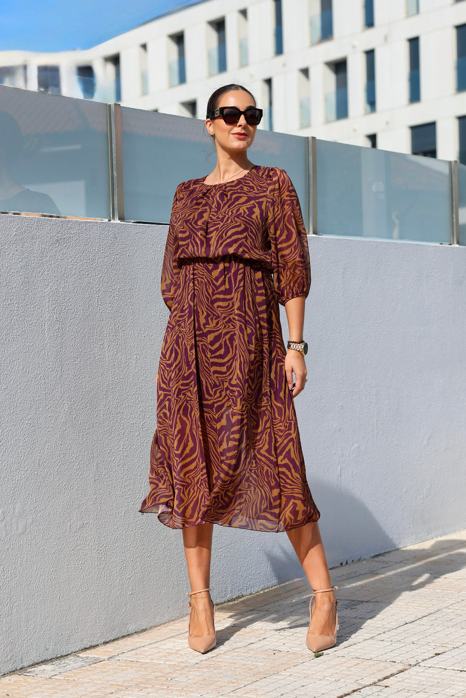 Vestido tipo zebra - lilás