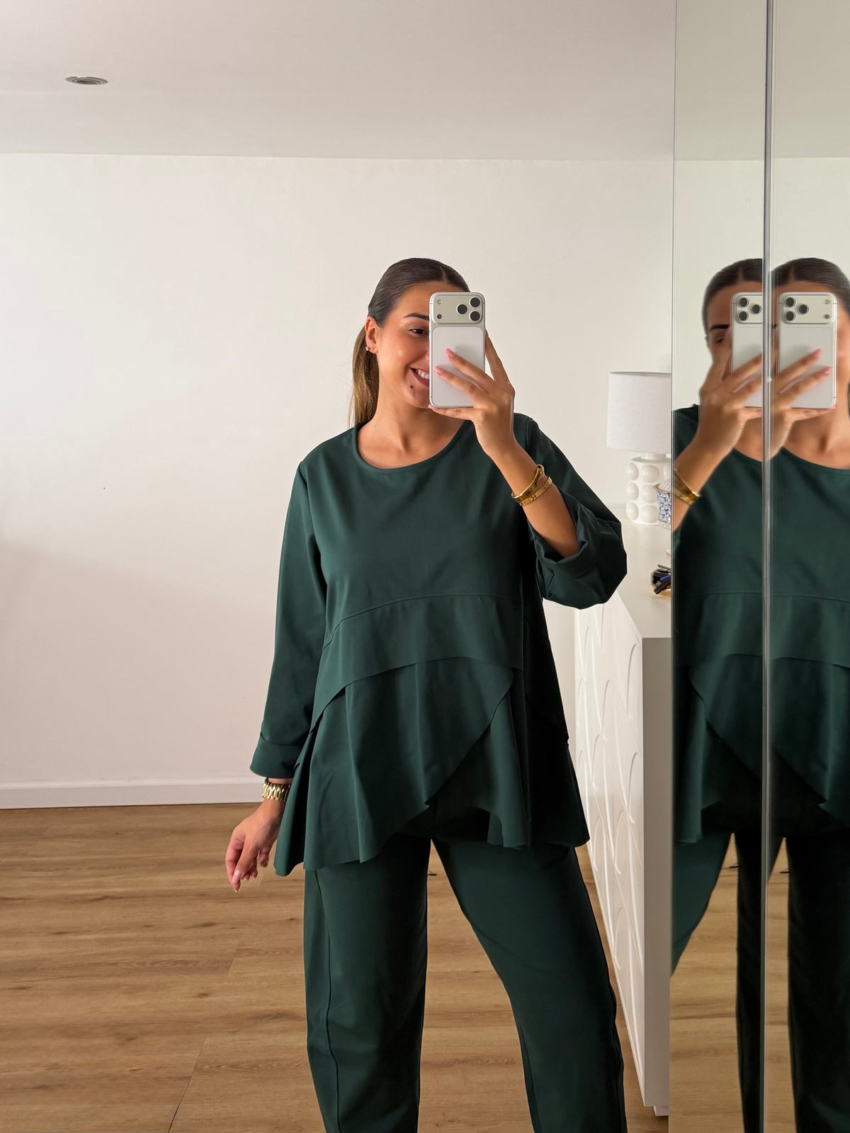 Conjunto pétala com calça BEST SELLER - verde escuro