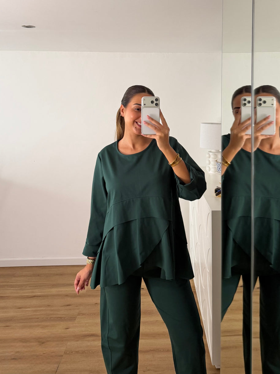 Conjunto pétala com calça BEST SELLER - verde escuro
