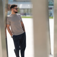Homem | Camisola manga curta malha taupe