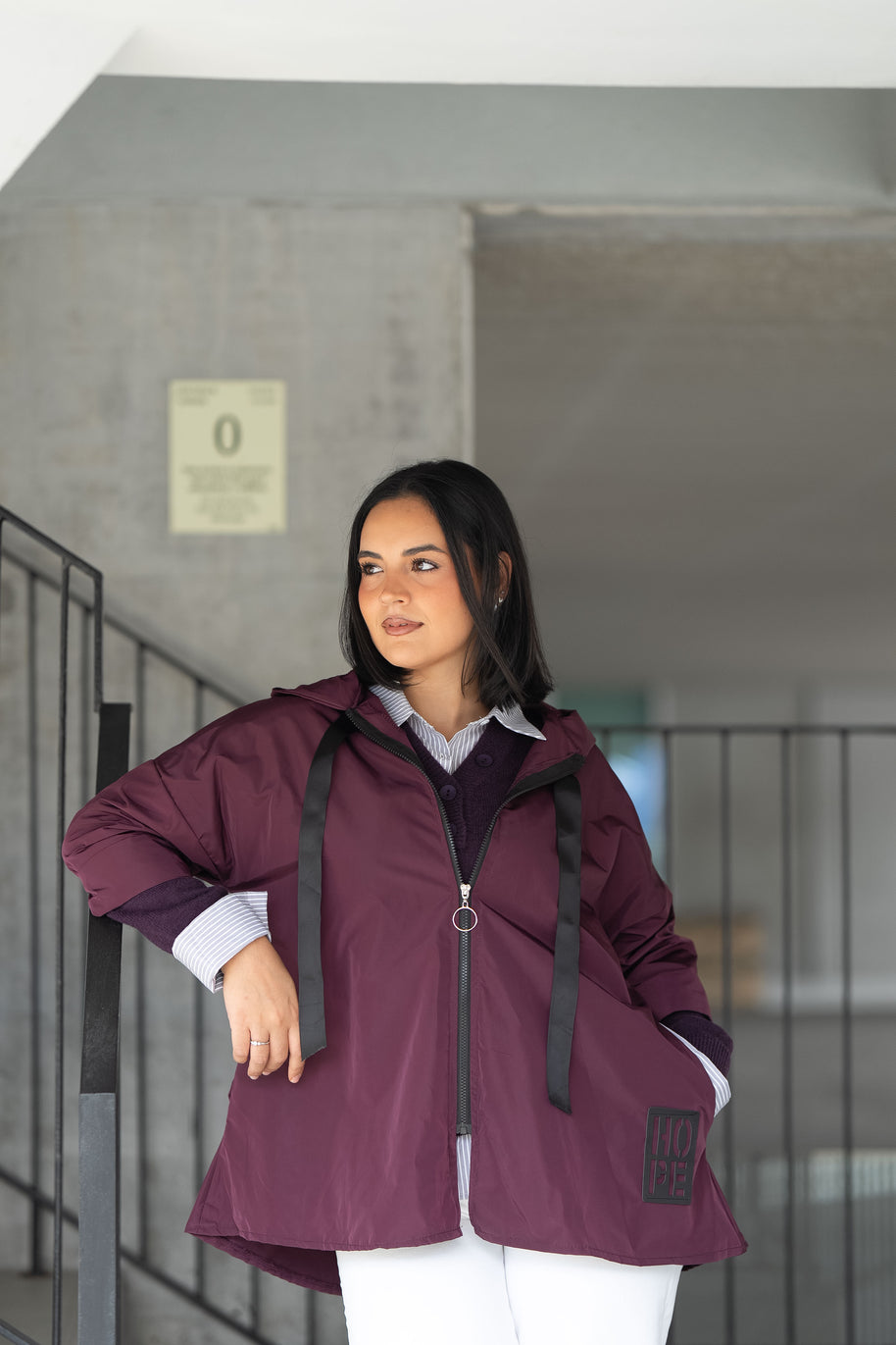 Parka Curta Bordeaux
