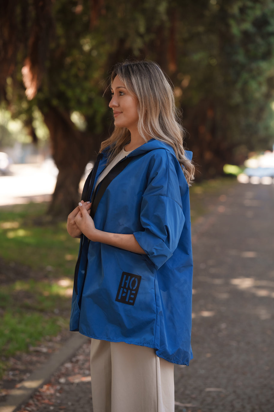 Parka Curta Azul Denim