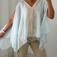 Blusa fluida azul bebé
