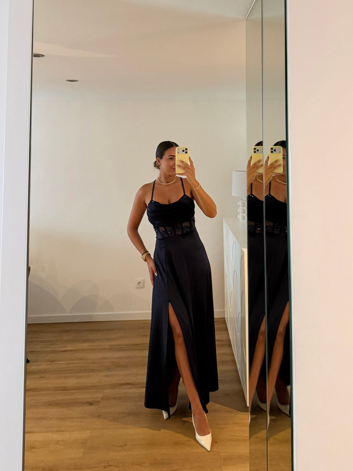 Vestido Elegance estilo corpete - azul marinho