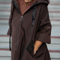 Parka Curta castanho chocolate