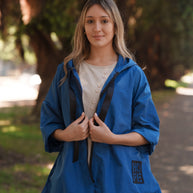 Parka Curta Azul Denim