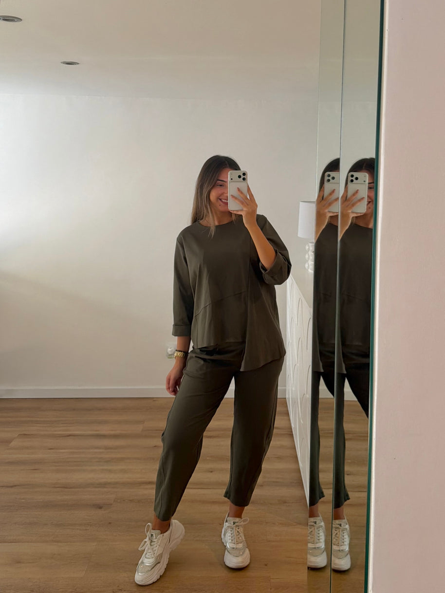 Conjunto Assimétrico manga comprida | cores