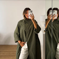 Casaco | gabardine Bloom verde kaki