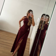 Vestido gota e racha - bordô