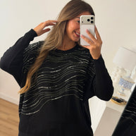 Camisola preta com brilhantes