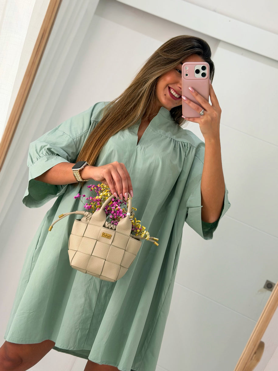 Vestido verde água
