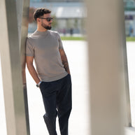 Homem | Camisola manga curta malha taupe