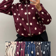 Casaco | estilo parka bolinhas - cores