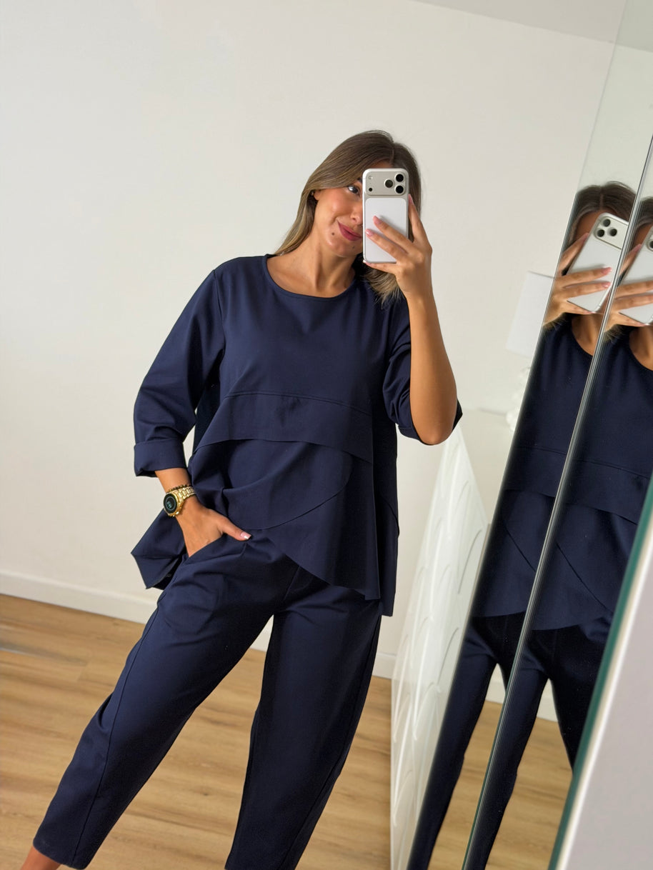 Conjunto pétala com calça BEST SELLER - azul marinho